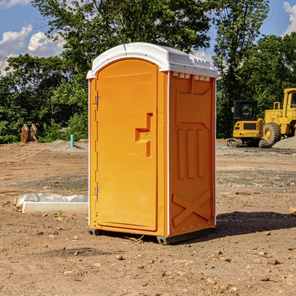 how often are the portable restrooms cleaned and serviced during a rental period in Deep River Iowa